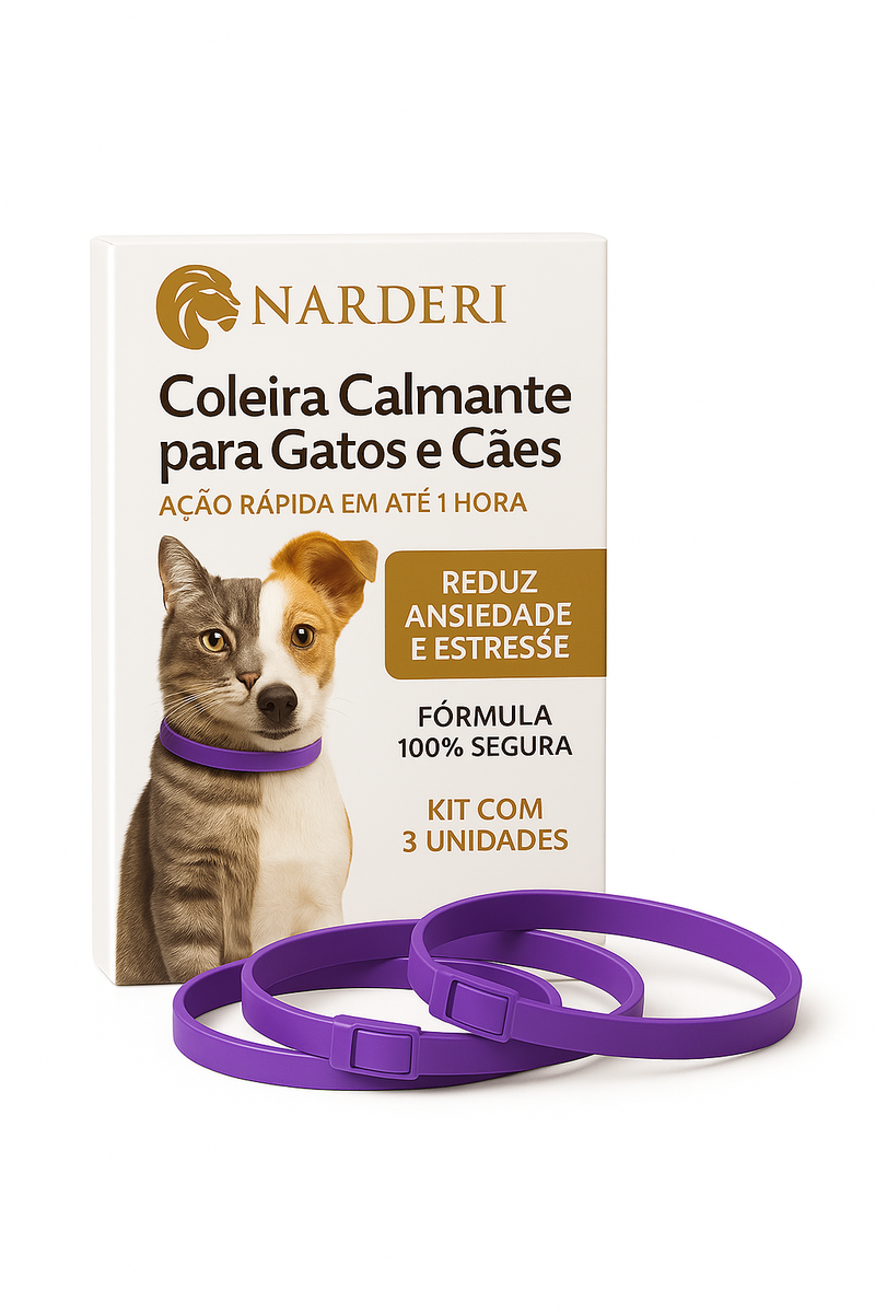Coleira Calmante Anti-Estresse para Cães e Gatos